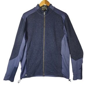 Greyson Sequoia Luxe Jacket Men's M Navy Blue Wool Full Zip‎ Golf Outdoor Upf